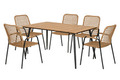 Havebord Beijing sort/teak 148 x 85 cm - Sunlife